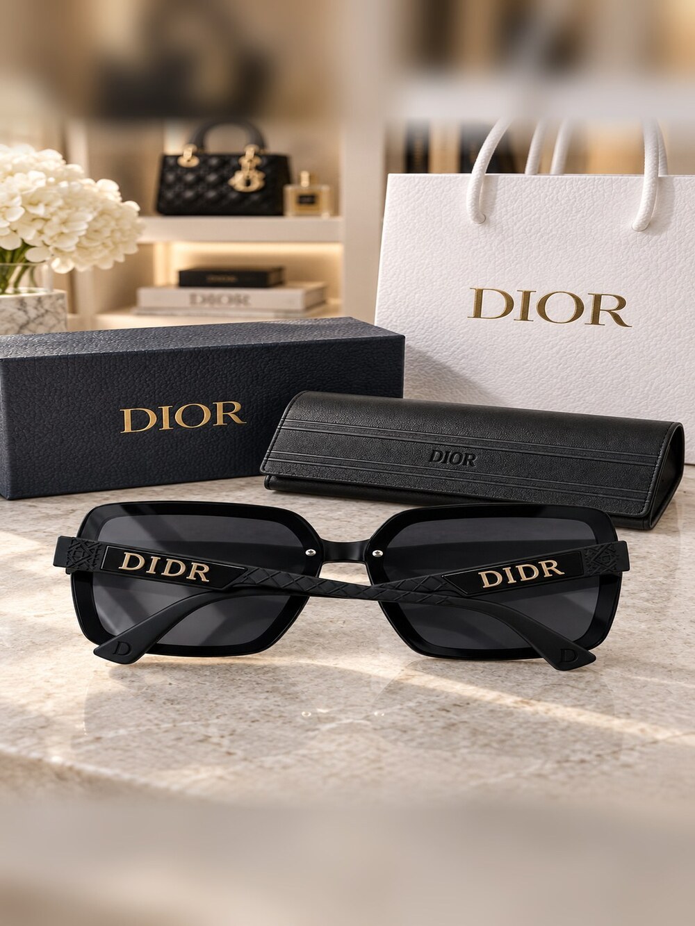 Dior Black Oversized Square Sunglasses - Picture 6 of 6